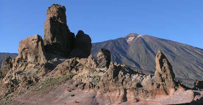 August: Los Roques mit dem über 3.700 Meter hohen Teide