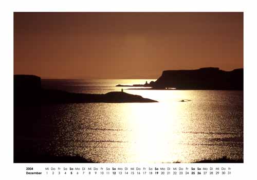 Dezember: Sonnenuntergang auf der Insel Skye in Schottland